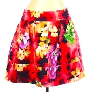 🖤 Last 1❣️ red floral cotton a line casual skirt preowned